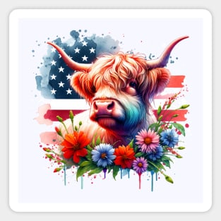 Patriotic 4th of July Cow Magnet